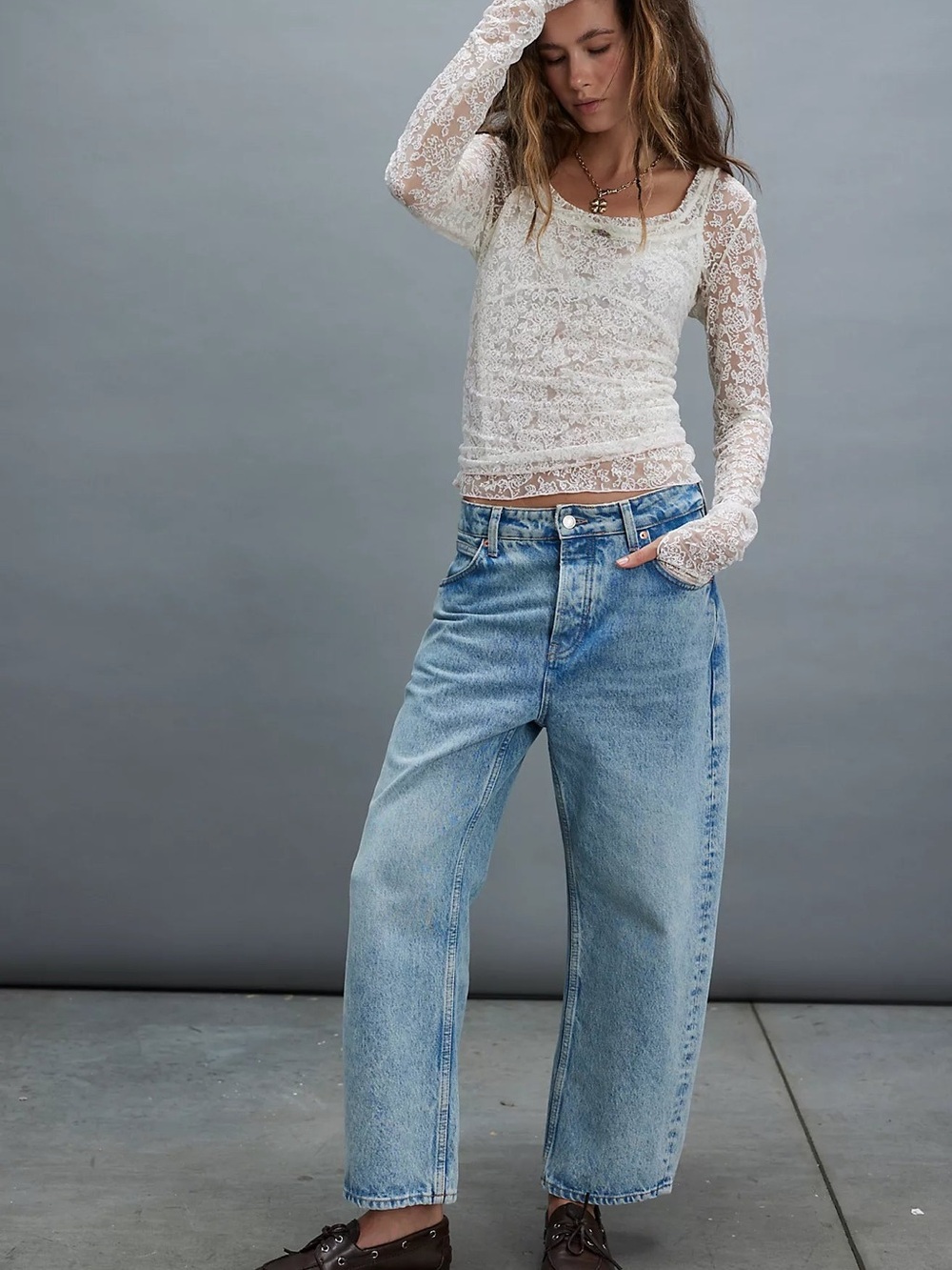 Free People Light Blue Washed Boyfriend Jeans